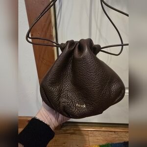 The Sak Lorelie Small Drawstring Leather Crossbody - Brown